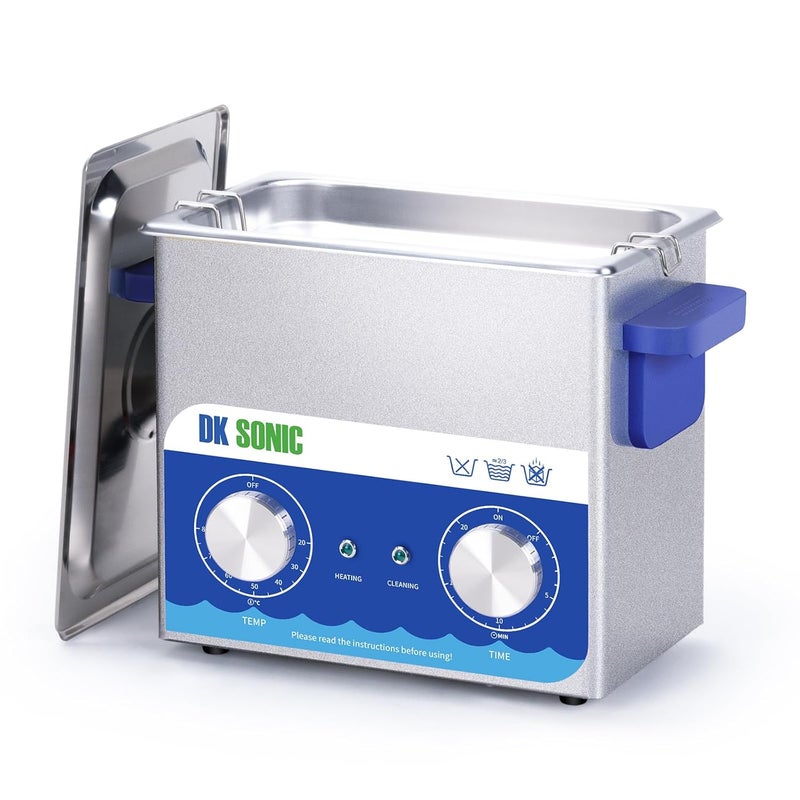 DK SONIC Ultrasonic Cleaner,3L 120W Ultrasonic Jewelry Cleaner with Heater& Mechanical Timer,Sonic Cleaner for Cleaning Jewelry,Eyeglasses,Coins(Include Basket) - Image 1